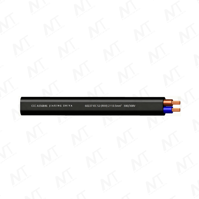 60227 IEC 52 (RVV) 300/300V قلب نحاسي خفيف الوزن معزول بسلك مرن مغلف بسلك PVC