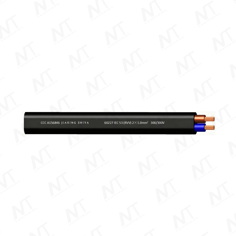 60227 IEC 53 (RVV) 300/500 فولت قلب نحاسي خفيف الوزن معزول بسلك مرن مغلف بمادة PVC