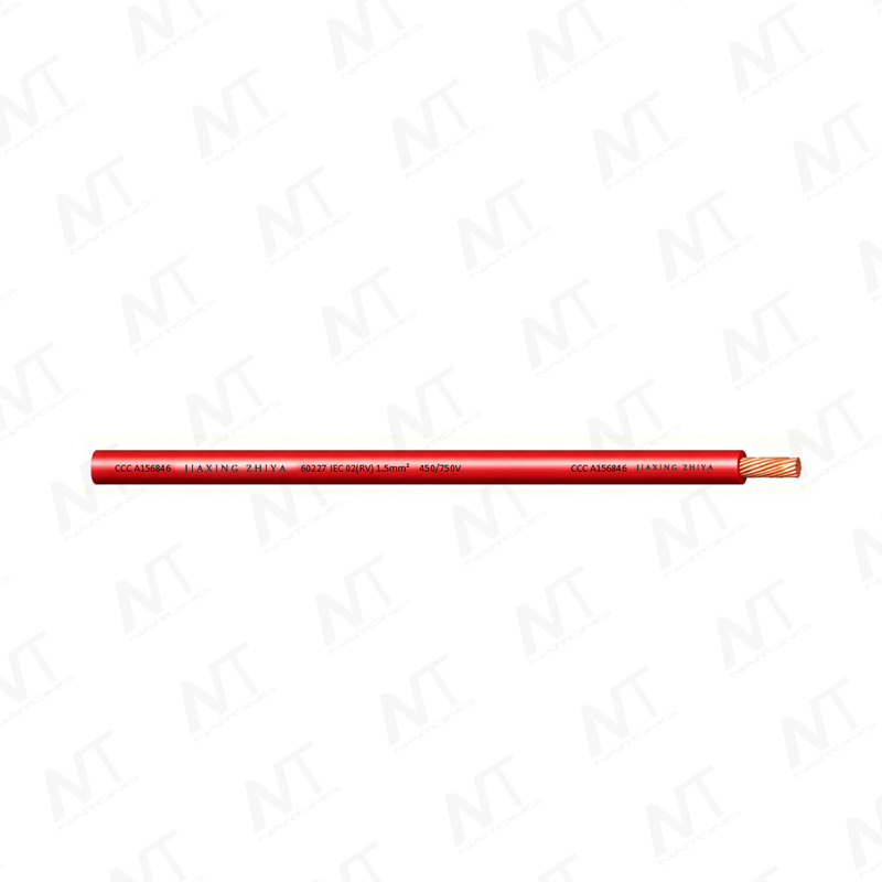 60227 IEC 02（RV) 450/750V سلك مرن أحادي النواة غير مغلف