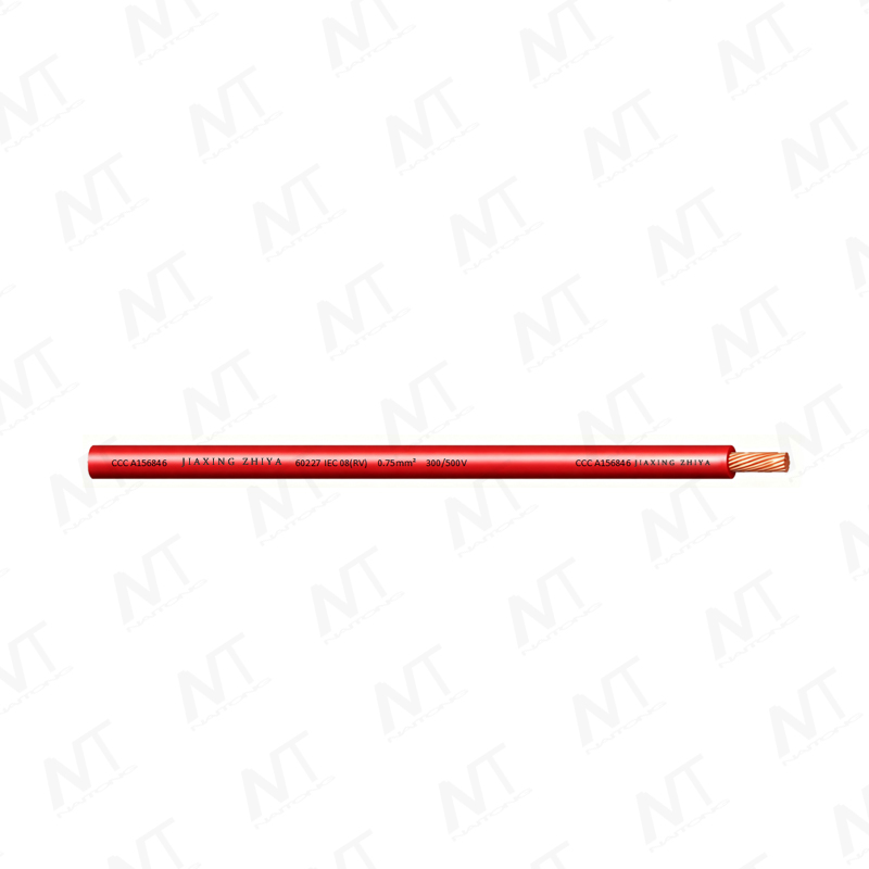 60227 IEC 08（RV-90) سلك مرن أحادي النواة غير مغلف 300/500 فولت