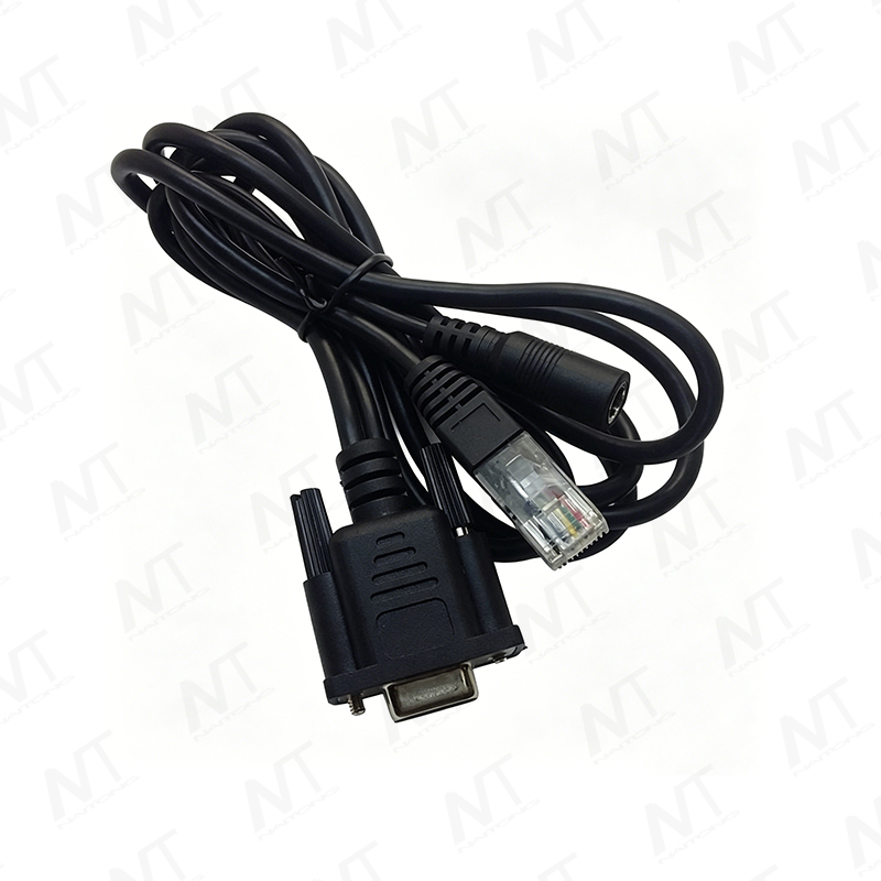 منفذ إيثرنت تسلسلي DB9 إلى RJ45 / كابل أنثى 5525 تيار مستمر / مجموعة أسلاك ذكر DIN كبيرة