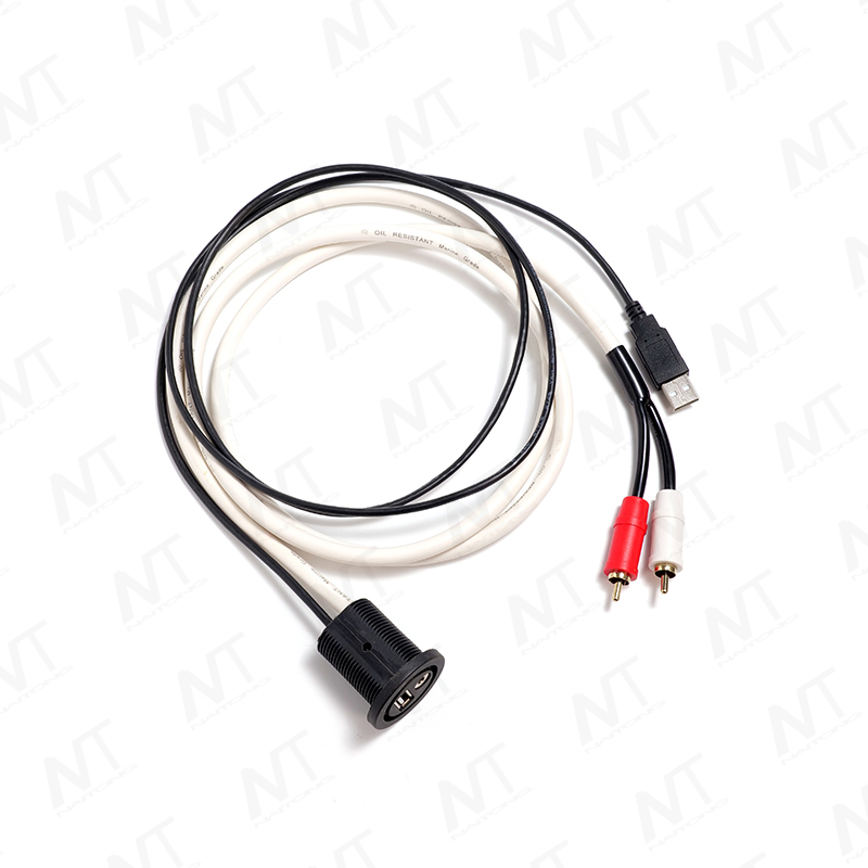 مجموعة أسلاك الصوت المدمجة داخل السيارة/البحرية USB+3.5mm Audio+RCA/RCA