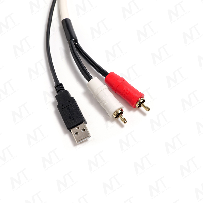 مجموعة أسلاك الصوت المدمجة داخل السيارة/البحرية USB+3.5mm Audio+RCA/RCA