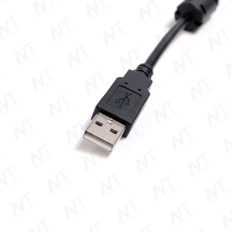 كابل بيانات EMI مزدوج الحلقة من الفريت USB ذكر إلى ذكر