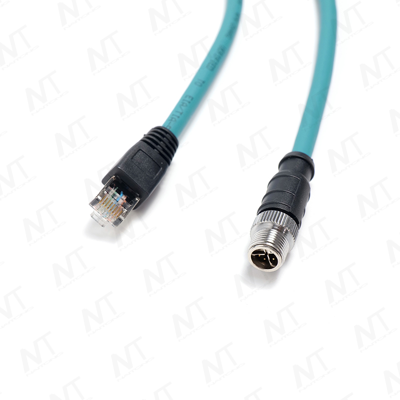 كابل إيثرنت صناعي دائري من RJ45 إلى M12 / كابل المعدات الطبية