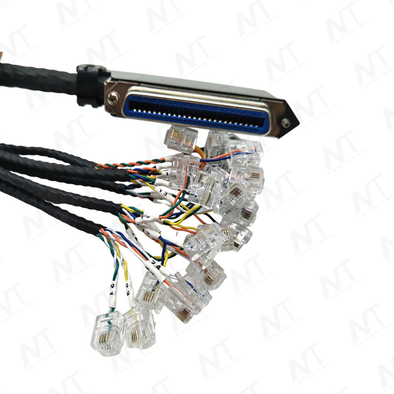 حزمة أسلاك التوزيع متعددة القنوات من CN50 (SCSI50) إلى RJ11