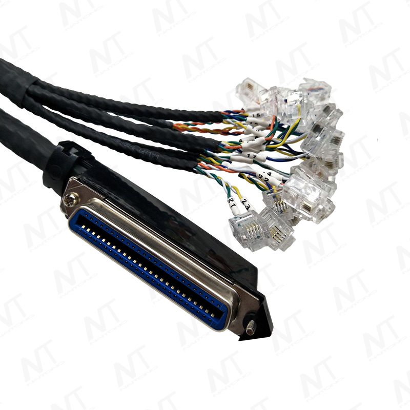 حزمة أسلاك التوزيع متعددة القنوات من CN50 (SCSI50) إلى RJ11