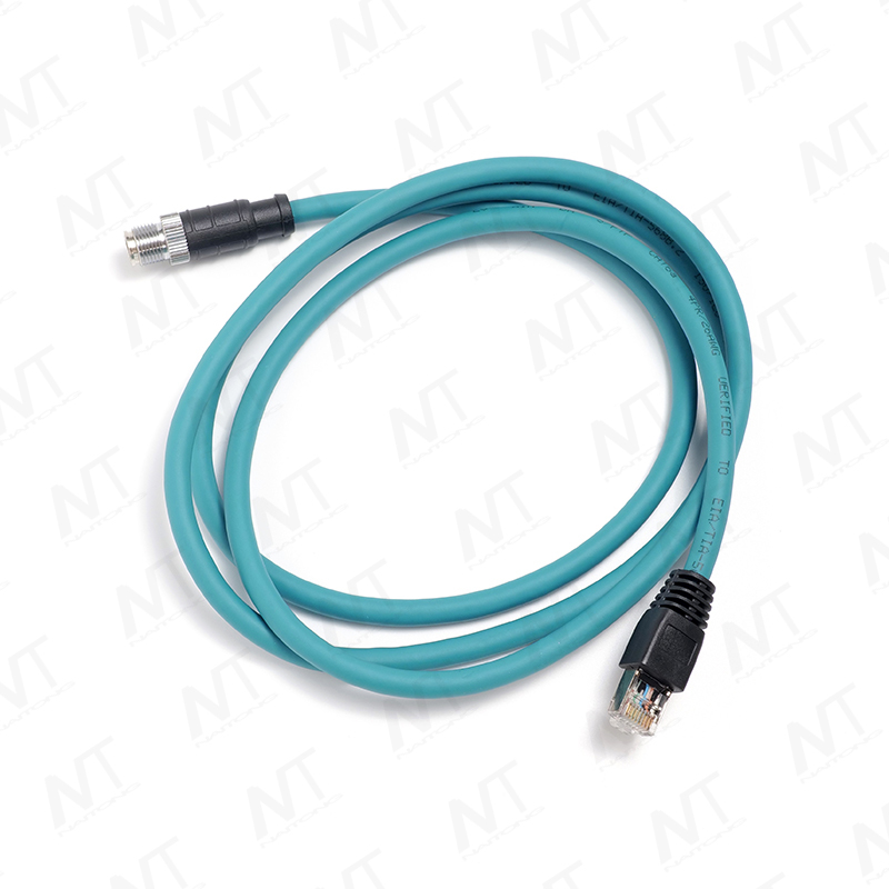 حزمة أسلاك الأجهزة الطبية الصناعية إيثرنت (قابس طيران دائري من RJ45 إلى M12)