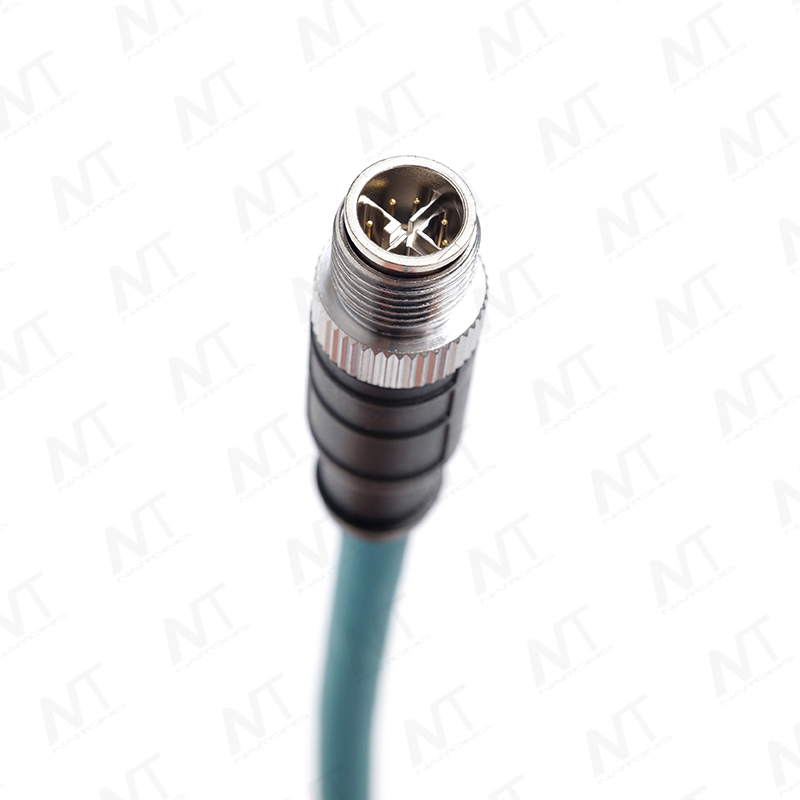 حزمة أسلاك الأجهزة الطبية الصناعية إيثرنت (قابس طيران دائري من RJ45 إلى M12)
